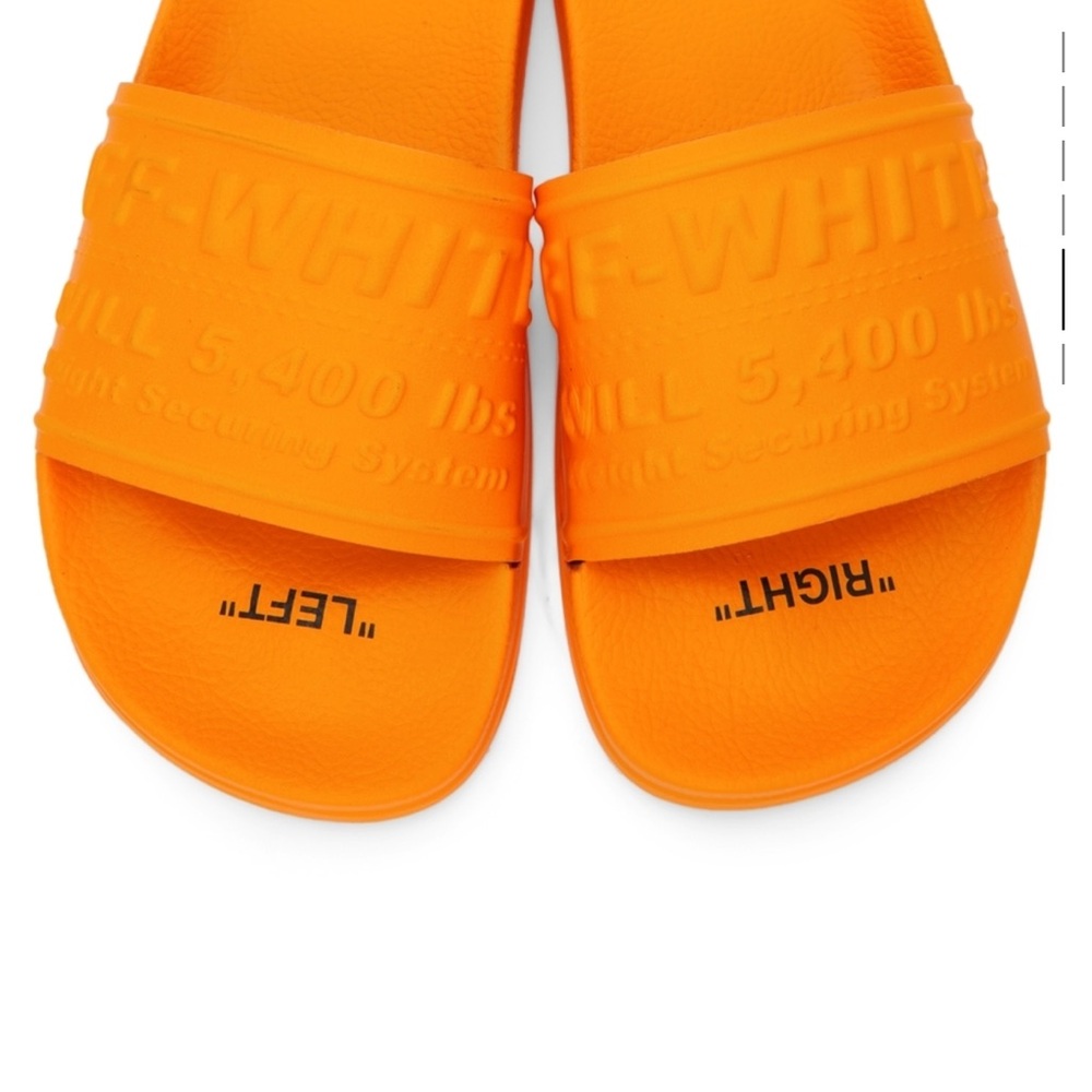 Brand new Off-White Vibrant Orange Slides